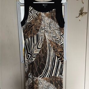 AB Studio Black and Brown Midi Dress